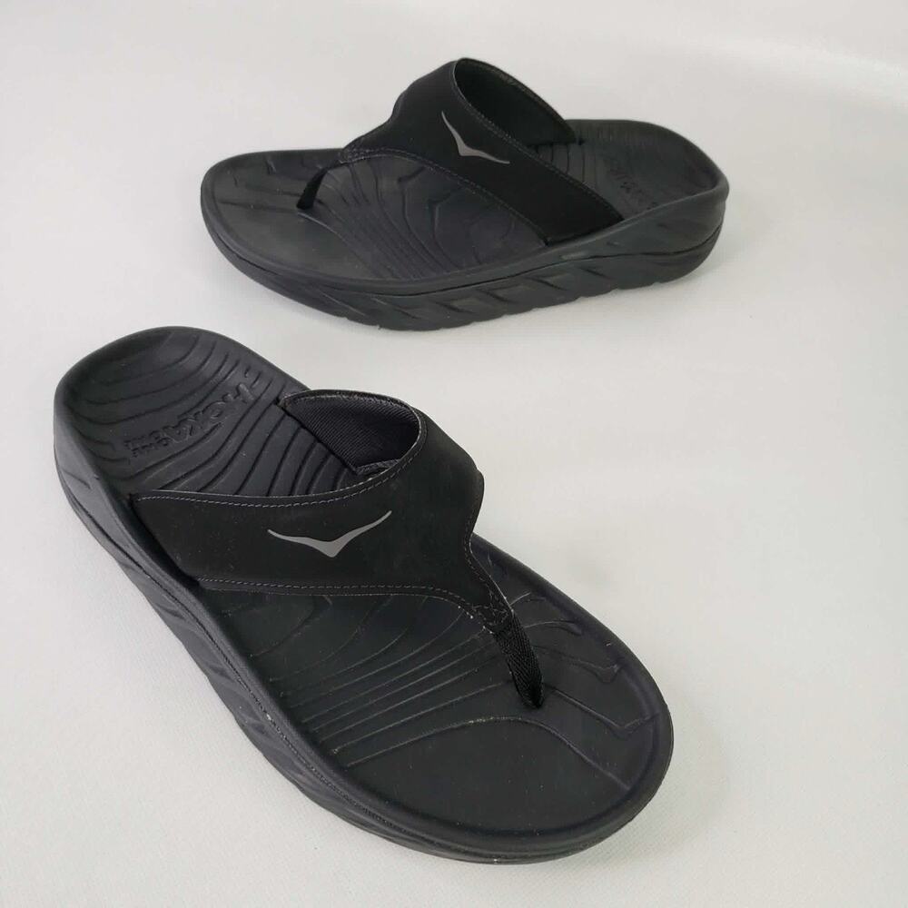 Hoka One One Ora Recovery Flip Sandals Black Men’s Size 7 Women’s 9